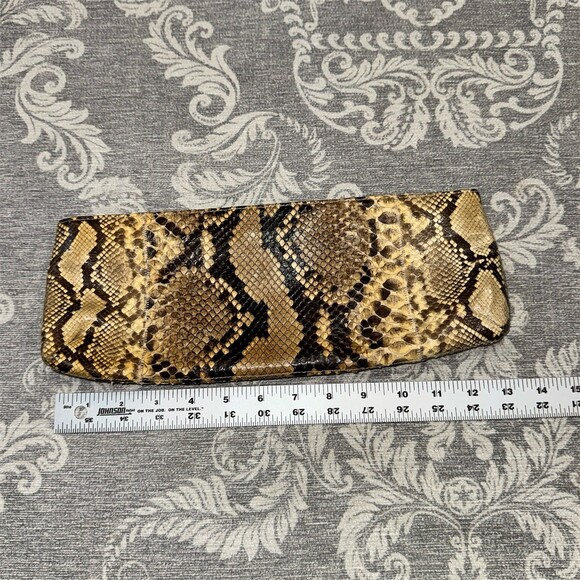 LORELEI Envelope Clutch Purse Womens Small Snakeskin Print Brown Tan Black